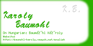 karoly baumohl business card